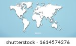 3d world map with blue paper... | Shutterstock .eps vector #1614574276