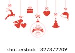 various hanging christmas... | Shutterstock .eps vector #327372209