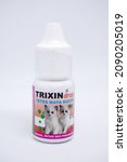 Small photo of East Borneo, Indonesia, 13 Dec 2021:TRIXI CAT is product for eye and nose drops that are effective against inflammation and infection of the eyes and nose in cats and other pets.