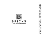 Initial Letter B Brick Logo