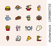 food and drink icon set | Shutterstock .eps vector #1390885733