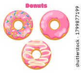 delicious fresh sweet donut... | Shutterstock .eps vector #1799877199
