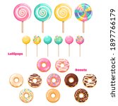 delicious fresh sweet donut... | Shutterstock .eps vector #1897766179