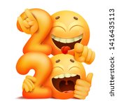 yellow emoji smile characters.... | Shutterstock .eps vector #1416435113