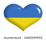 ukrainian flag on heart... | Shutterstock . vector #1600549903