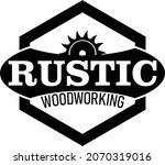 rustic woodworking logo vector... | Shutterstock .eps vector #2070319016