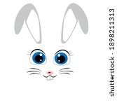 Easter Bunny  Face Prints Vector