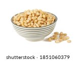 Pine Nuts Isolated On White...