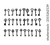 Key, Key Clipart, Keys Svg Bundle, Magic Key Svg, Vintage, Lock Svg, Lock Clipart, Vector, Cut File, Key Silhouette, Svg Files for Cricut