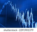 Financial stock market. Abstract financial chart with graph and stack of coins in Double exposure style background. Growing business graph with rising up trend
