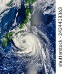 Small photo of Typhoon Namtheun 13W south of Japan. . Elements of this image furnished by NASA.