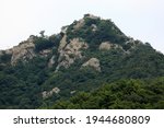 Low angle view of rocky Yudalsan Mountain in summer near Mokpo-si, South Korea 

