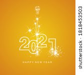 happy new year 2021 firework... | Shutterstock .eps vector #1818453503