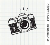 Photo Camera Doodle Icon. Hand...
