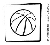 basketball ball icon. brush... | Shutterstock .eps vector #2114051930