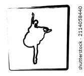 ballerina icon. brush frame.... | Shutterstock .eps vector #2114058440
