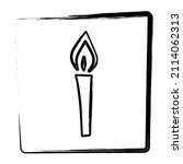candle icon. brush frame.... | Shutterstock .eps vector #2114062313
