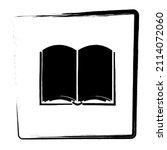 open book icon. brush frame.... | Shutterstock .eps vector #2114072060