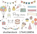 set of hand drawn party... | Shutterstock .eps vector #1764118856