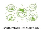 ecology icons set. global... | Shutterstock .eps vector #2160096539