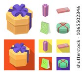 gift box with bow  gift bag... | Shutterstock .eps vector #1065502346