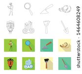 Isolated object of story and items symbol. Set of story and attributes vector icon for stock.