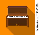 Piano Icon In Flat Style...