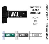 Wall Street Sign Icon In...
