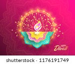 happy diwali. paper graphic of... | Shutterstock .eps vector #1176191749