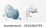 Happy Easter Template With Blue ...