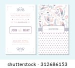 wedding invitation  thank you... | Shutterstock .eps vector #312686153