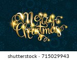 vector merry christmas text... | Shutterstock .eps vector #715029943