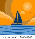 Silhouette Of A Sailboat At...
