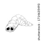 cartoon funny caterpillar.... | Shutterstock . vector #1714635493