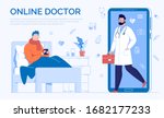 phone video call to the doctor... | Shutterstock .eps vector #1682177233