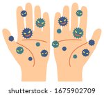hands with lots of cold viruses. | Shutterstock .eps vector #1675902709