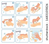 how to wash your hands properly ... | Shutterstock .eps vector #1683105826