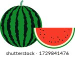 round watermelon and red... | Shutterstock .eps vector #1729841476