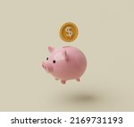 Saving Money In Piggy Bank...