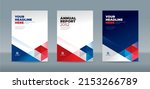 Abstract triangle with dark blue and red and white backgound A4 size book cover template for annual report, magazine, booklet, proposal, portofolio, brochure, poster