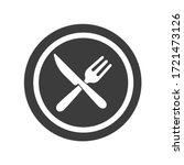 plate  fork  spoon and knife... | Shutterstock .eps vector #1721473126