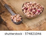 Pinto Beans On Wood Bowl