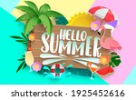 hello summer vector concept... | Shutterstock .eps vector #1925452616