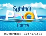 summer pool party vector banner ... | Shutterstock .eps vector #1957171573