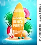 summer beach vector concept... | Shutterstock .eps vector #2131550839