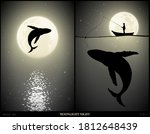 Whale Jumping Above Water On...