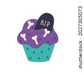 halloween sweet cupcake  scary... | Shutterstock .eps vector #2027305073