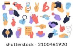 colourful hands collection with ... | Shutterstock .eps vector #2100461920