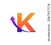 initial letter k arrow up logo... | Shutterstock .eps vector #2067417176