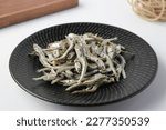 Small photo of Anchovy, side dish, dried fish dish, seafood, housewife, Korean traditional dish, dried fish, dried fish, stir-fried anchovy